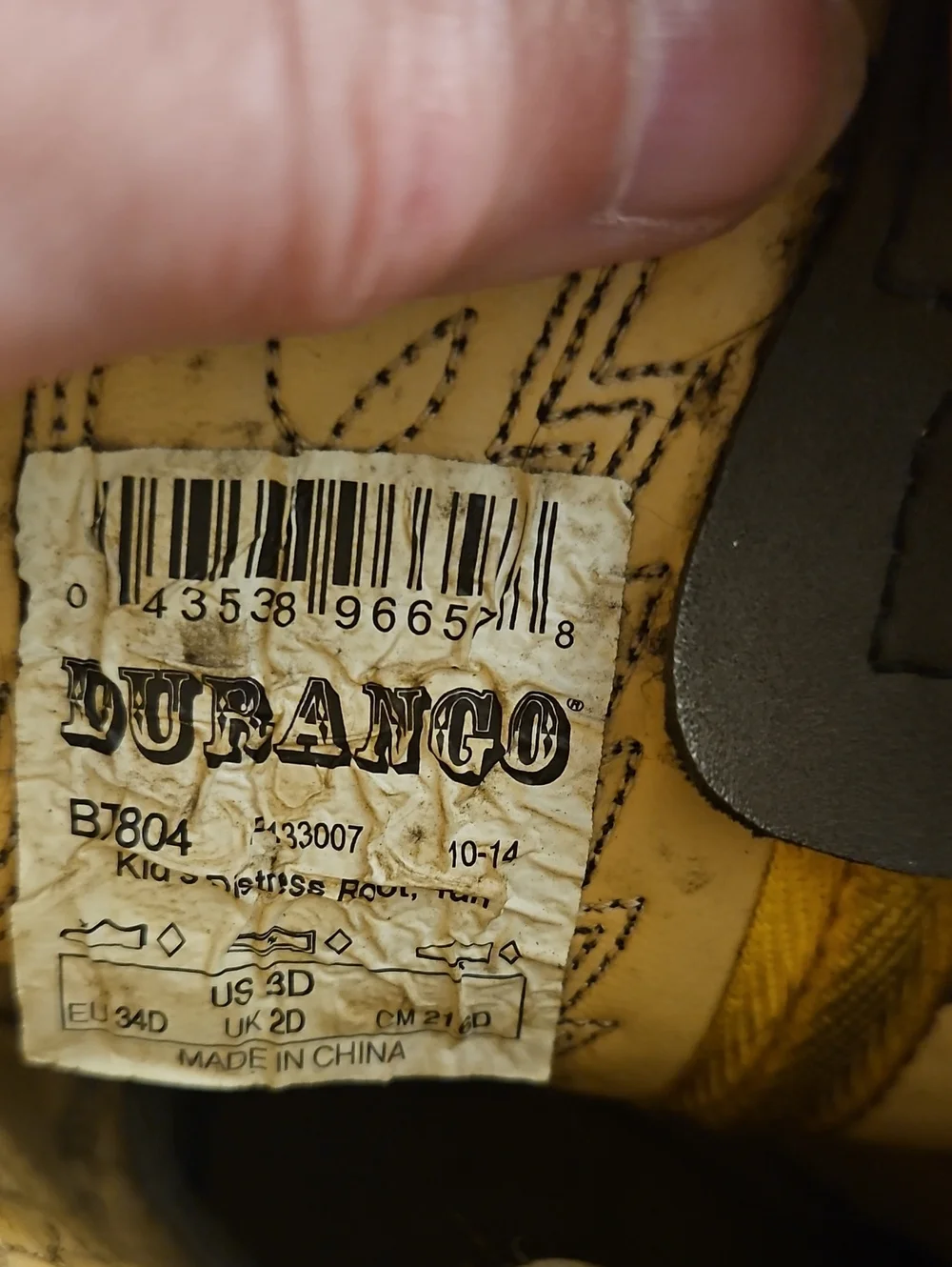 Durango Cowboy Boots Size 3D